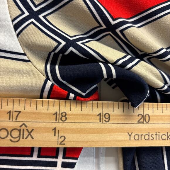 BCBG Maxazria Womens Retro Groovy Color Block Snap Down Top Size L 70s Vibes - Picture 4 of 8